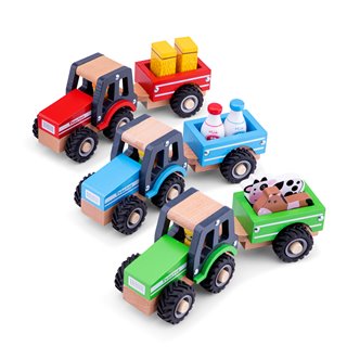 New Classic Toys - Traktor mit Anhänger und Tieren